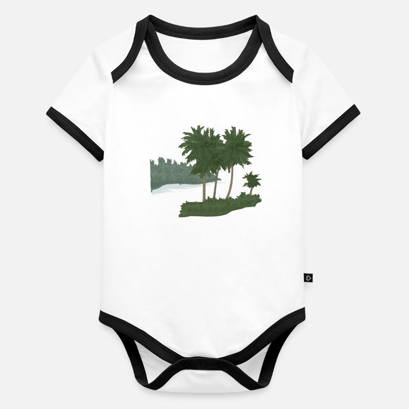 Palmeninsel mit Struktur Effekt (mod.) Baby Bio-Kurzarm-Kontrastbody