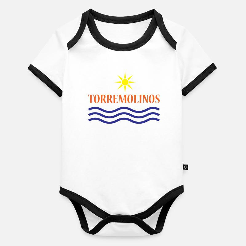 TORREMOLINOS-Sonne Wasser+Text Baby Bio-Kurzarm-Kontrastbody