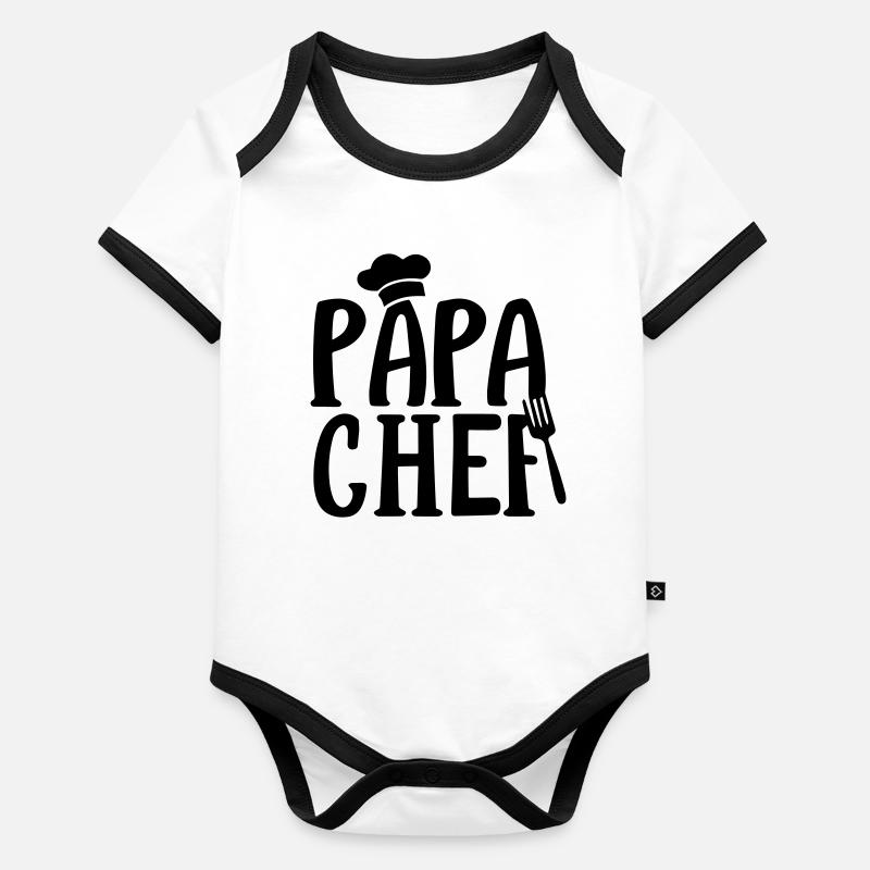 Cadeau Papa Chef de Cuisine ! Body Bébé bio contrasté manches courtes