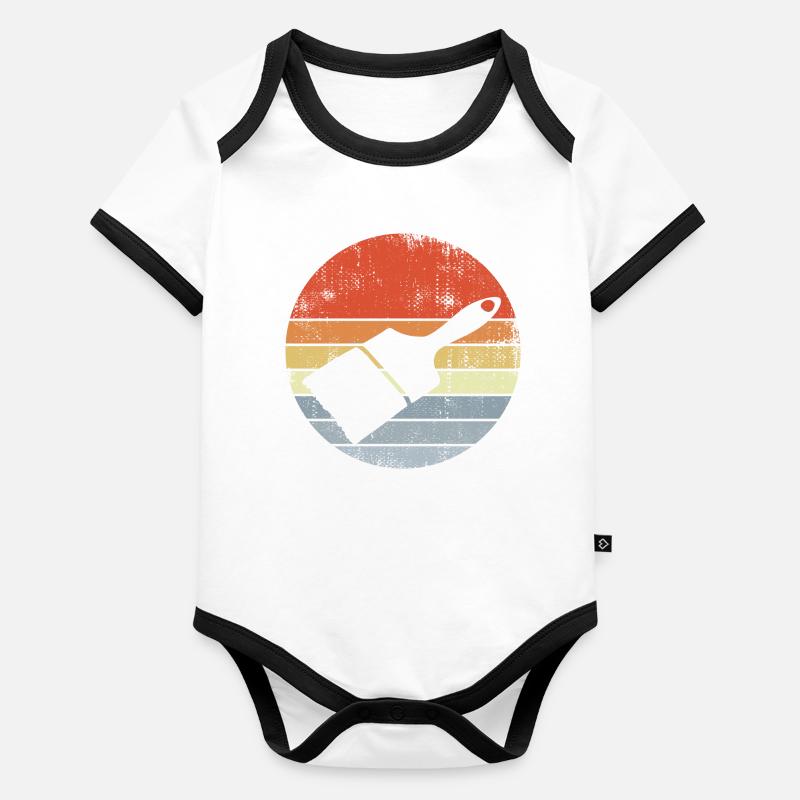 Maler Lackierer Pinsel Baby Bio-Kurzarm-Kontrastbody