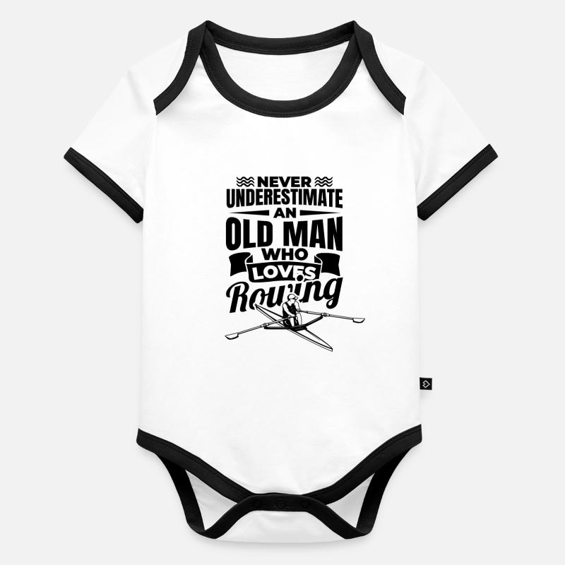 Papy rameur Body Bébé bio contrasté manches courtes