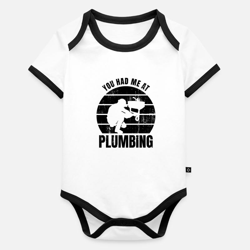 Amateur de plombier Body Bébé bio contrasté manches courtes