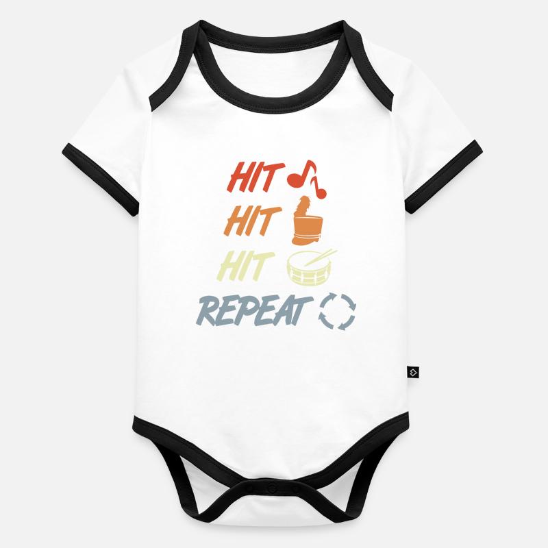 Battre et répéter Body Bébé bio contrasté manches courtes