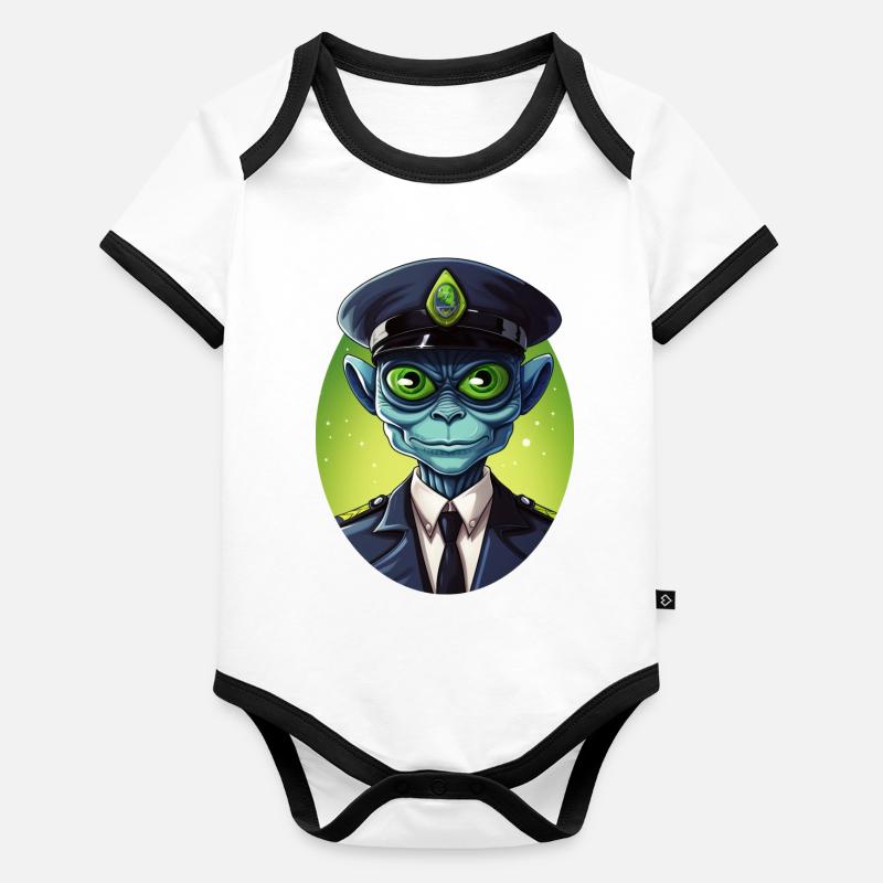 Flic extraterrestre Body Bébé bio contrasté manches courtes