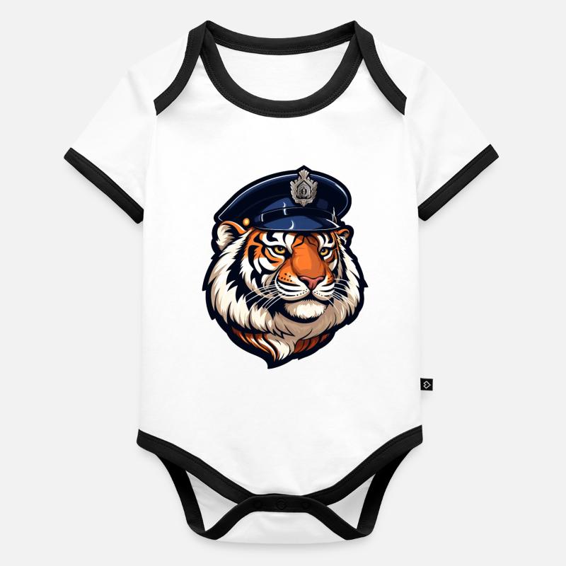 Tiger Policeman Organic Baby Contrasting Bodysuit