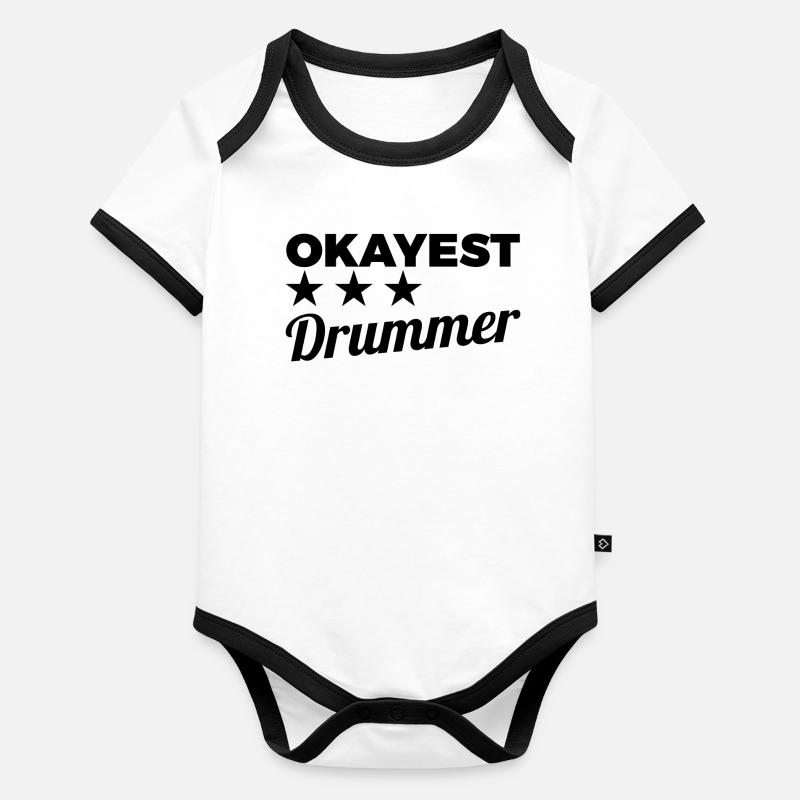 Drôle de batteur Body Bébé bio contrasté manches courtes