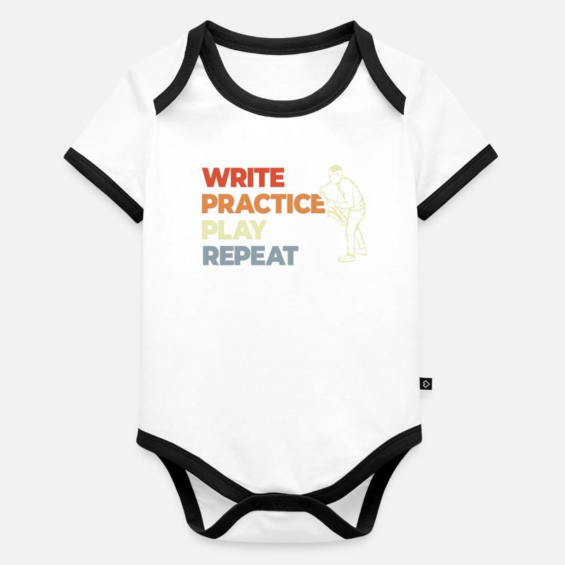 Write Practice Play Repeat Organic Baby Contrasting Bodysuit