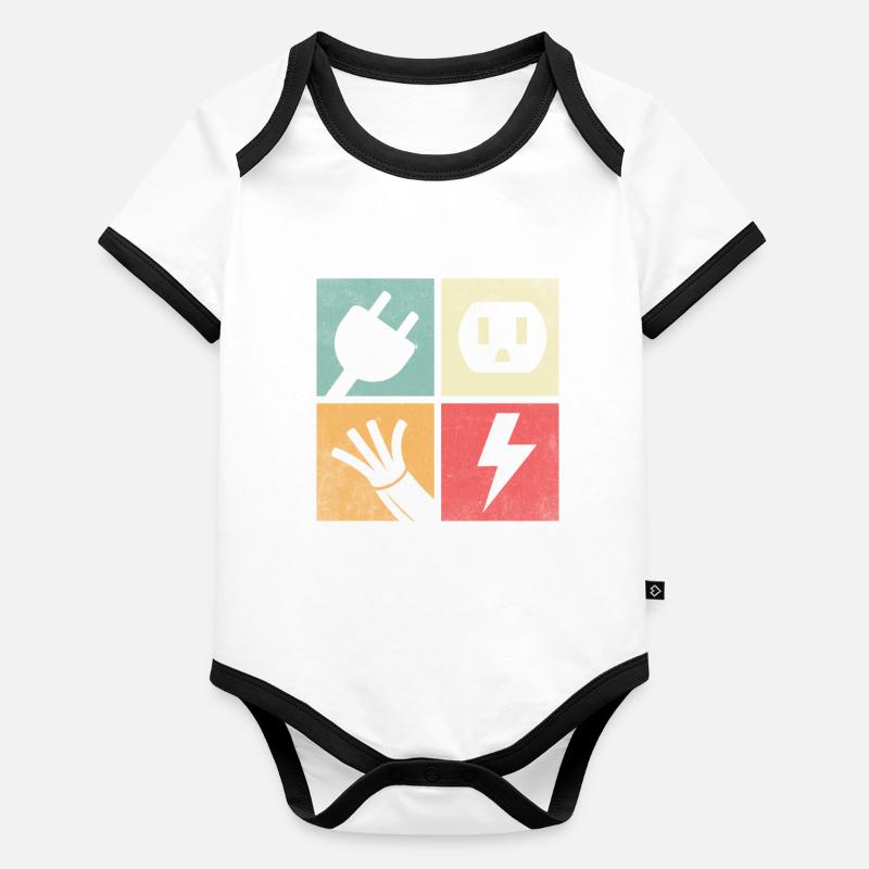 Connectors & Pastel Flashes Organic Baby Contrasting Bodysuit