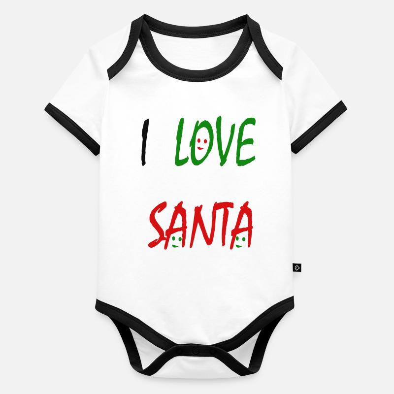 Ich liebe den Weihnachtsmann Baby Bio-Kurzarm-Kontrastbody