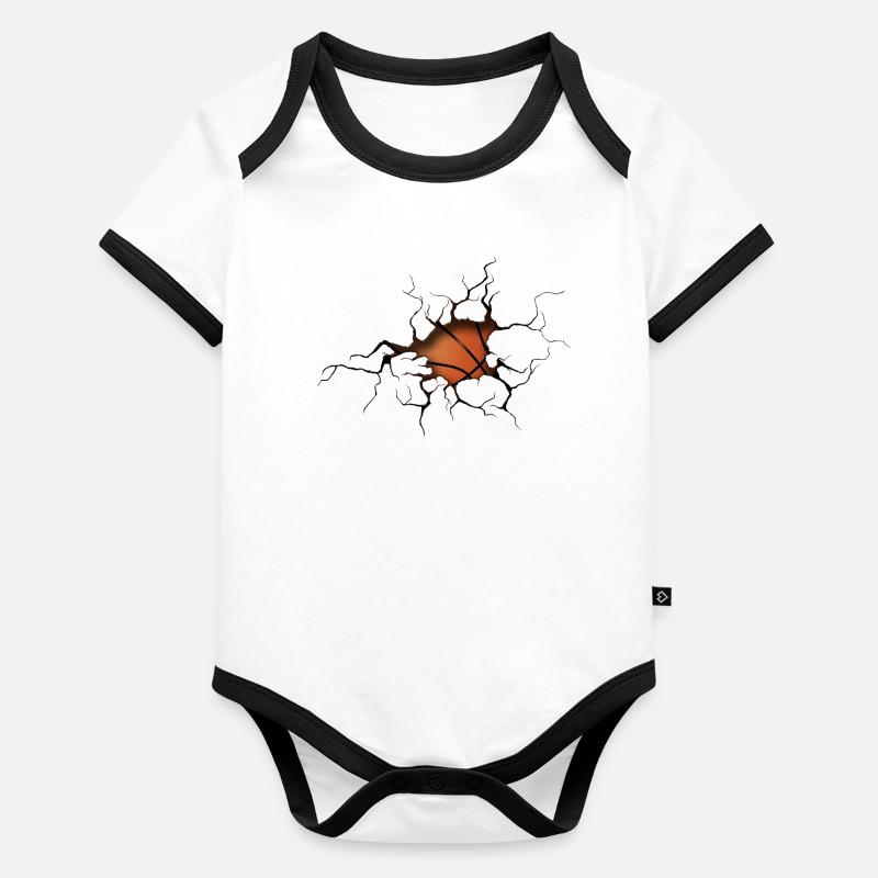 Silhouette de basket en demi-teinte Body Bébé bio contrasté manches courtes