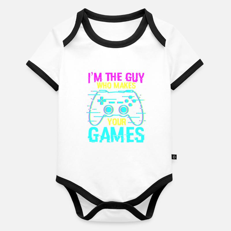 Dicton de programmeur de jeux Body Bébé bio contrasté manches courtes