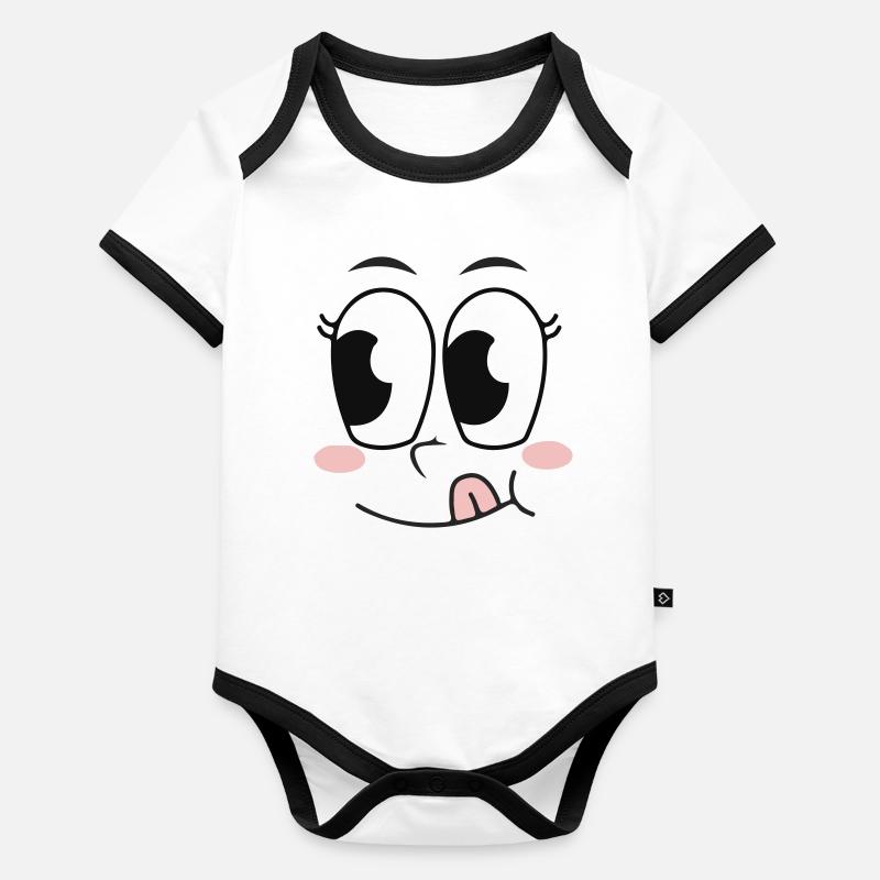 Face Organic Baby Contrasting Bodysuit