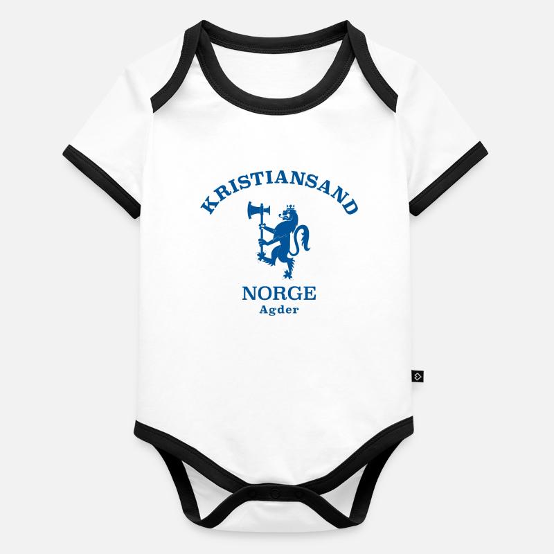 KRISTIANSAND Norwegen Norway Norge Baby Bio-Kurzarm-Kontrastbody