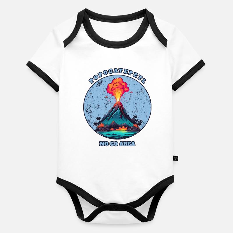 Popocatepetl Vulkan Baby Bio-Kurzarm-Kontrastbody