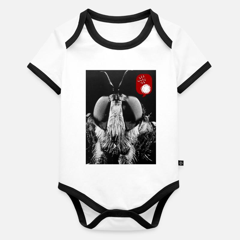 Bug off (Bug désactivé) Body Bébé bio contrasté manches courtes