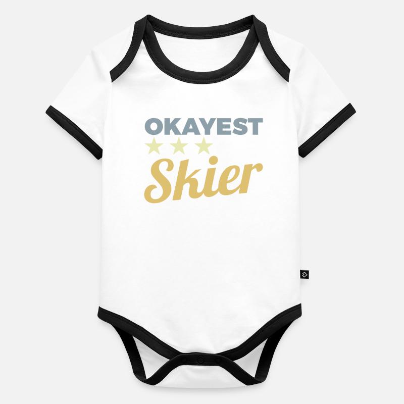 Average skier Organic Baby Contrasting Bodysuit