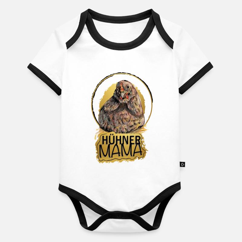 Chickens Mom Organic Baby Contrasting Bodysuit