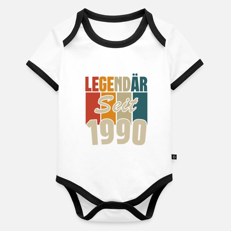 Legendär seit 1990 Baby Bio-Kurzarm-Kontrastbody