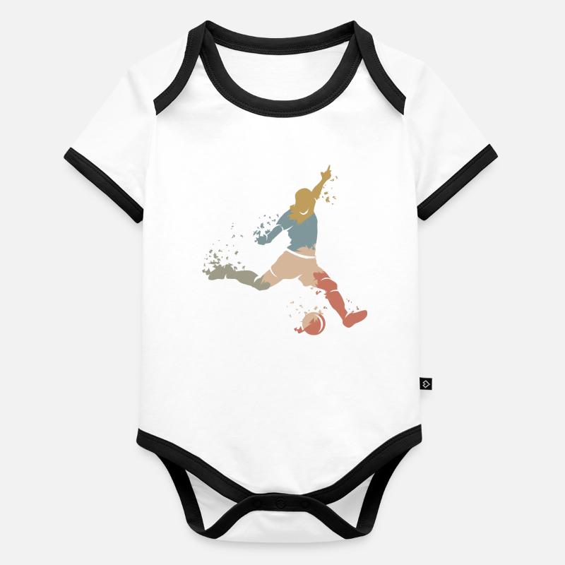 retro Fußball Speler Explosion vintage Mannschaft Baby Bio-Kurzarm-Kontrastbody