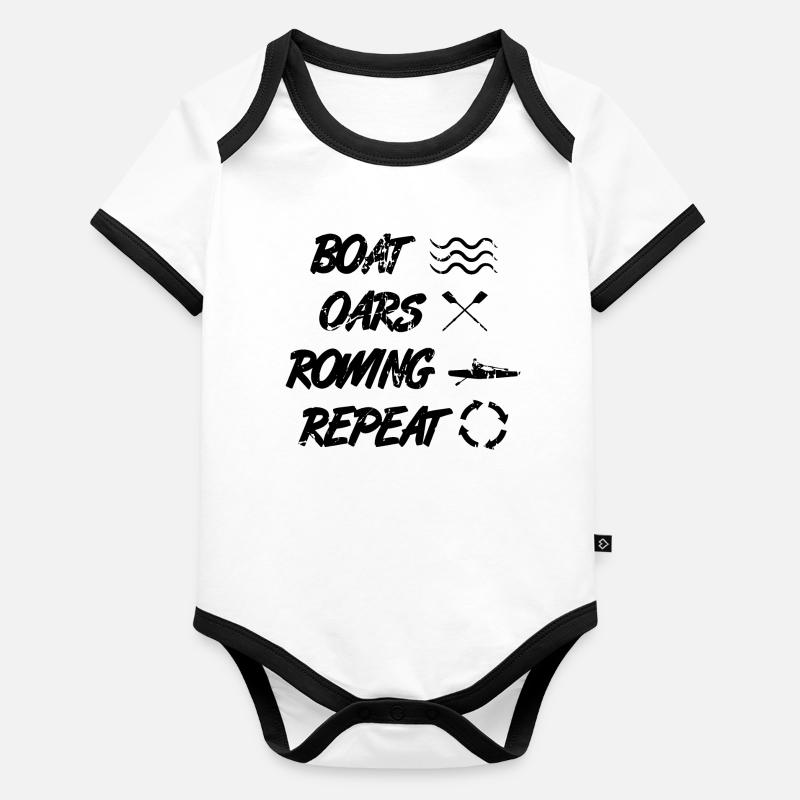 Rower's Saying Organic Baby Contrasting Bodysuit
