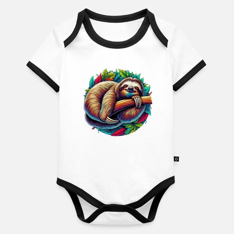 Sloth Organic Baby Contrasting Bodysuit