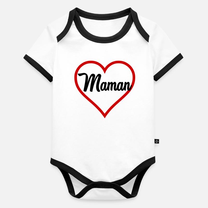 COEUR MAMAN Body Bébé bio contrasté manches courtes