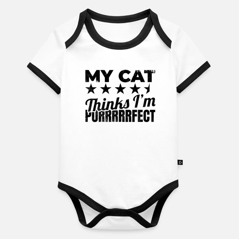 Cat Owner Joke Organic Baby Contrasting Bodysuit