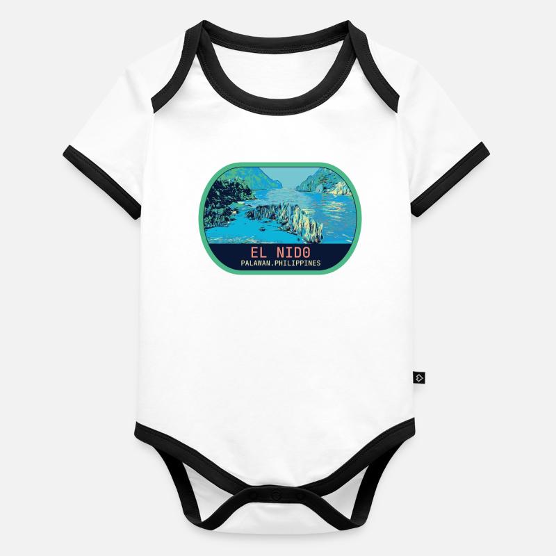 Atemberaubendes El Nido: Himmlische Luftaufnahme Baby Bio-Kurzarm-Kontrastbody