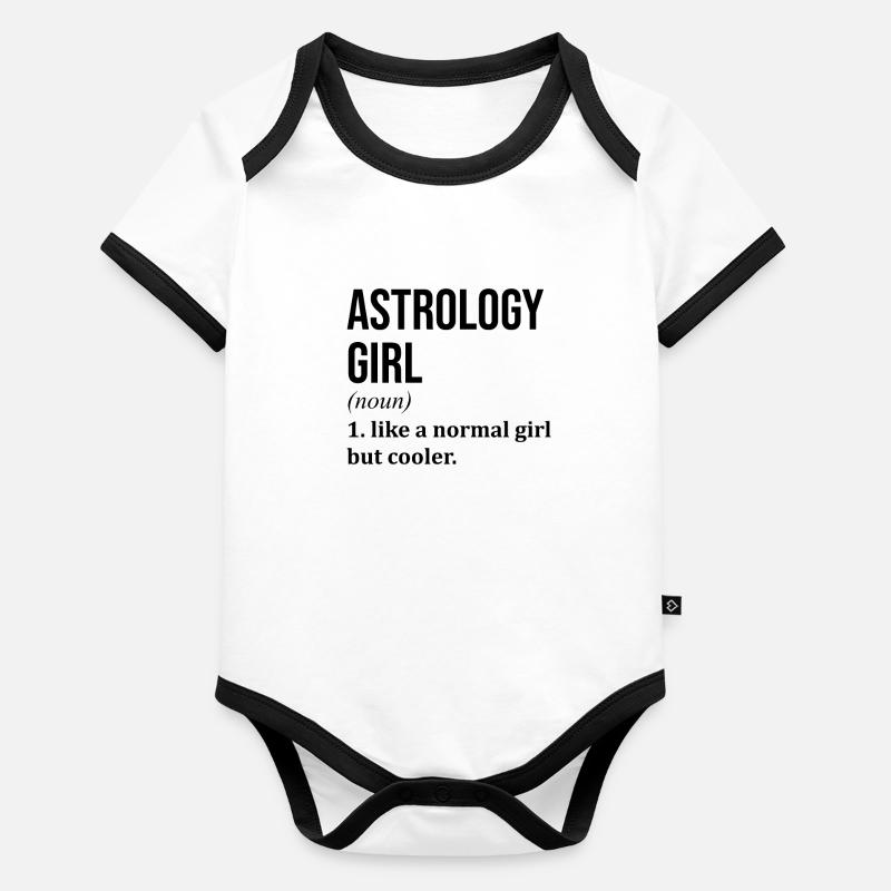 Astrologie Baby Bio-Kurzarm-Kontrastbody