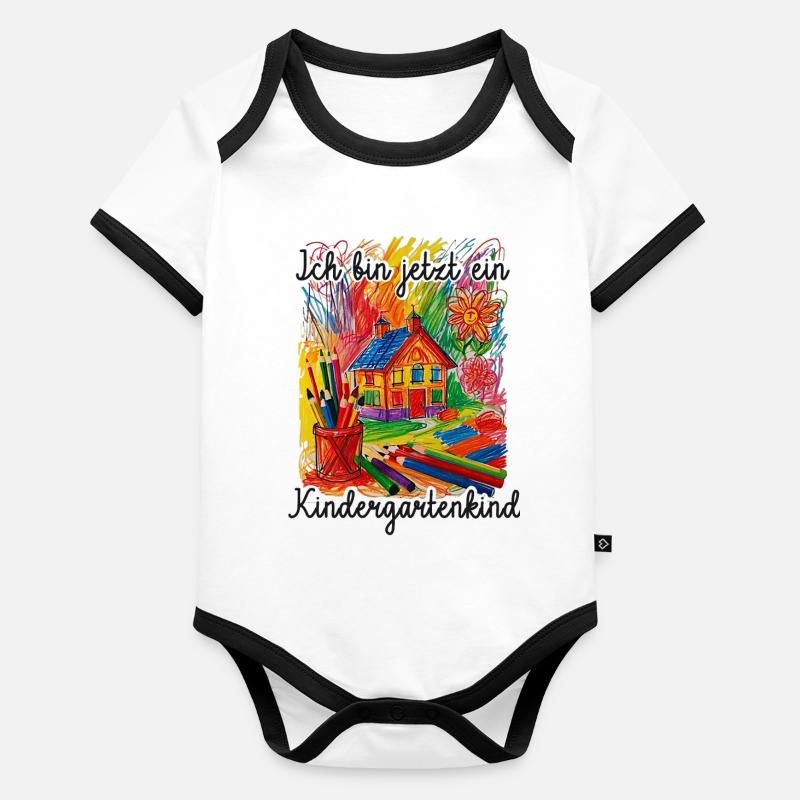 Maternelle Body Bébé bio contrasté manches courtes