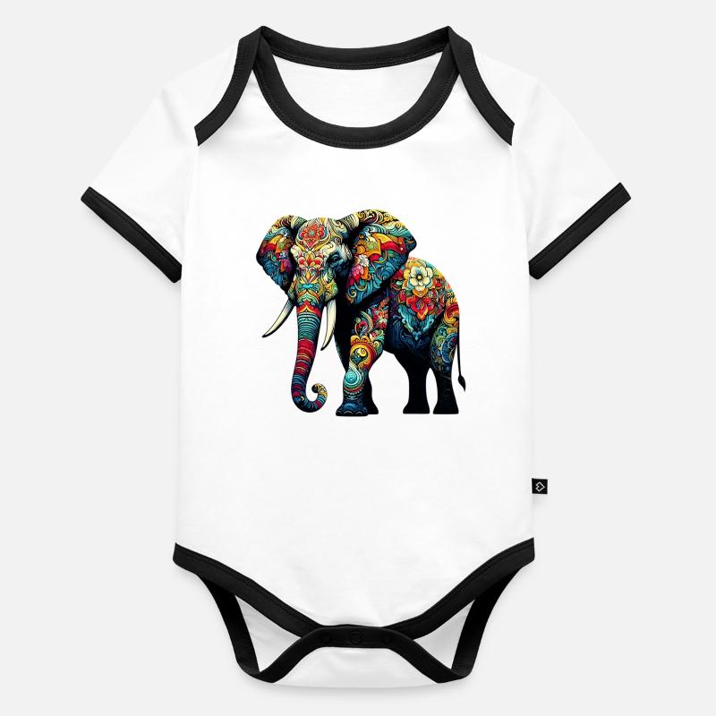 Elephant Organic Baby Contrasting Bodysuit