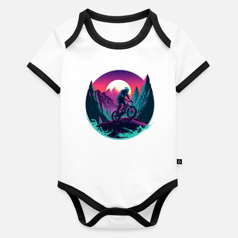 VTT Vaporwave Body Bébé bio contrasté manches courtes