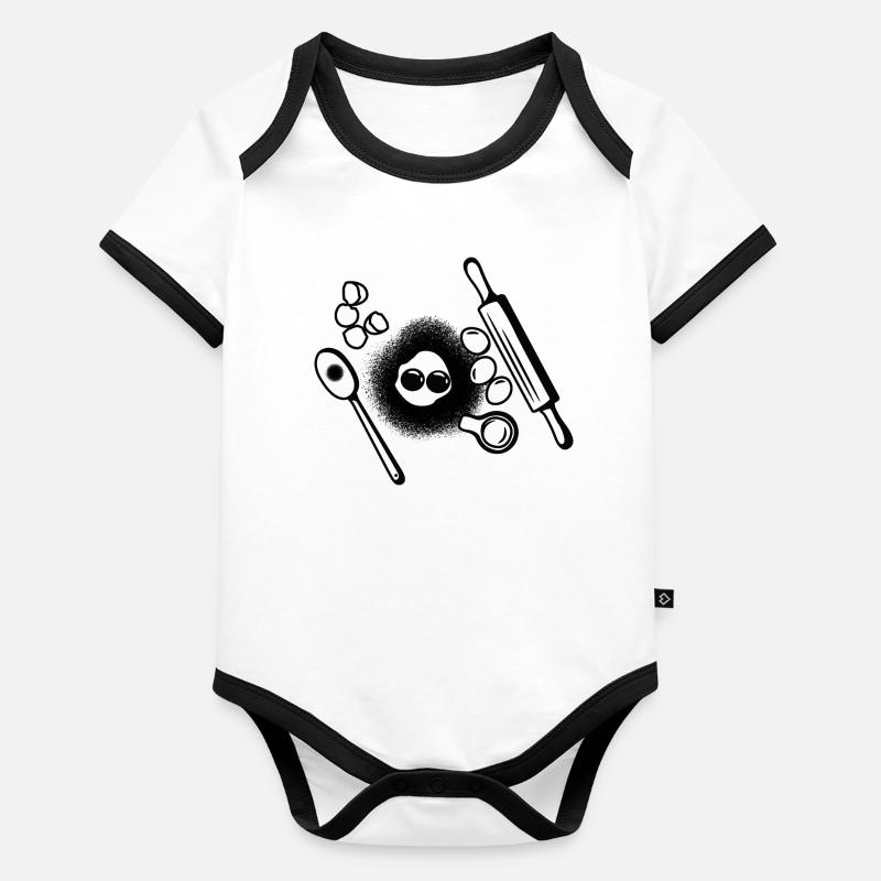 Baking Ingredients Sketch Organic Baby Contrasting Bodysuit