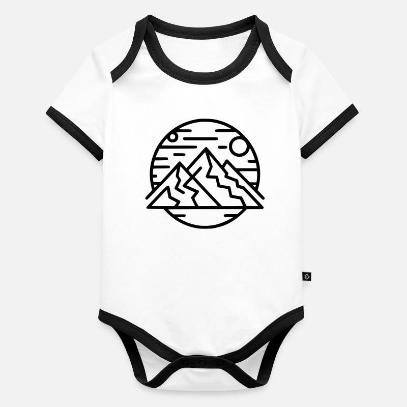 Abstract Geometric Art Print Organic Baby Contrasting Bodysuit