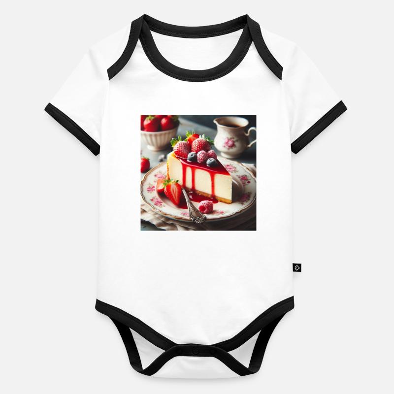 Käsekuchen Baby Bio-Kurzarm-Kontrastbody