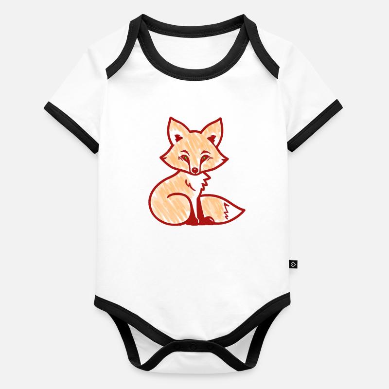 Red Fox (Red) Organic Baby Contrasting Bodysuit