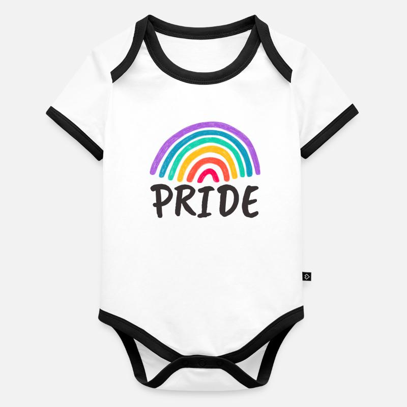 PRIDE - Prêt pour le mois de la fierté ! Body Bébé bio contrasté manches courtes