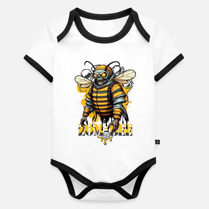 Abeille zombie cool Body Bébé bio contrasté manches courtes