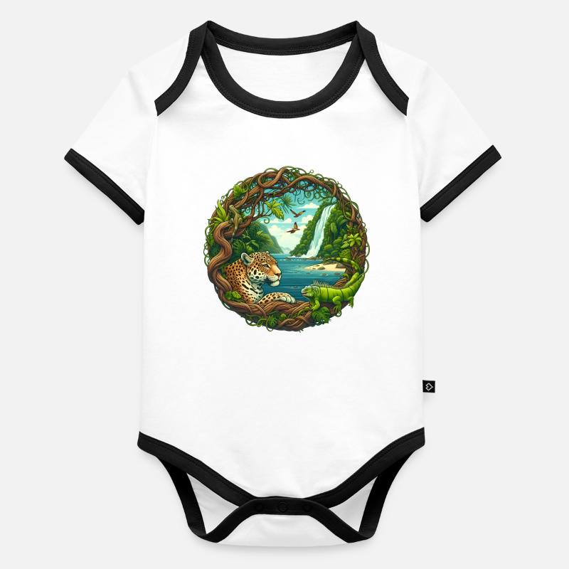 Inselparadies Baby Bio-Kurzarm-Kontrastbody