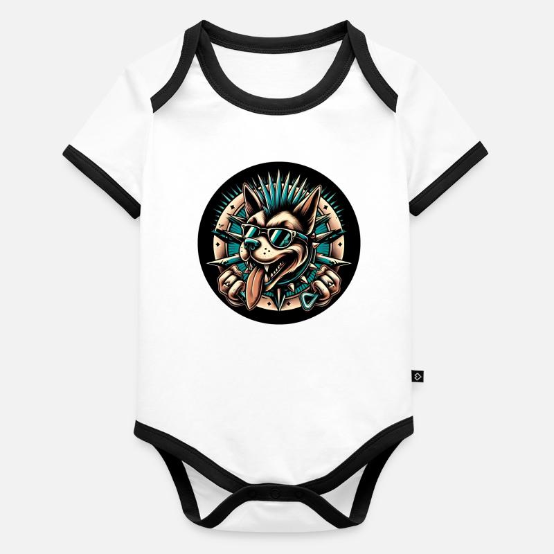 Punk Dog Organic Baby Contrasting Bodysuit