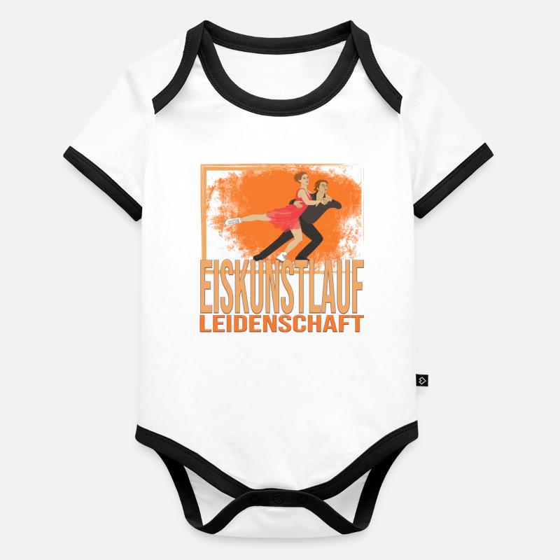 Eiskunstlauf Leidenschaft Baby Bio-Kurzarm-Kontrastbody