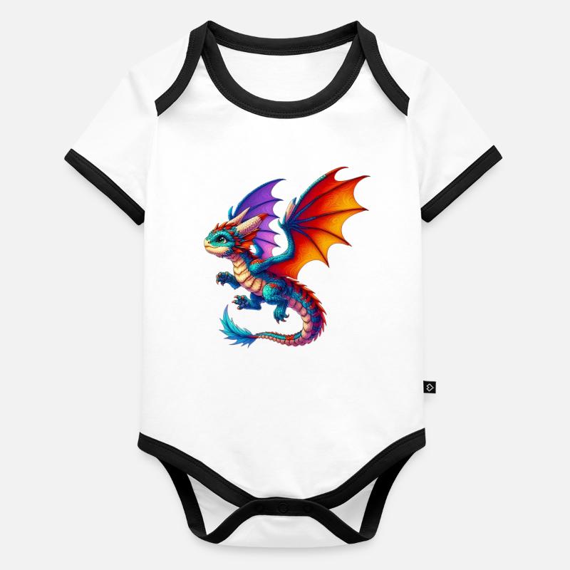 Dragon Organic Baby Contrasting Bodysuit