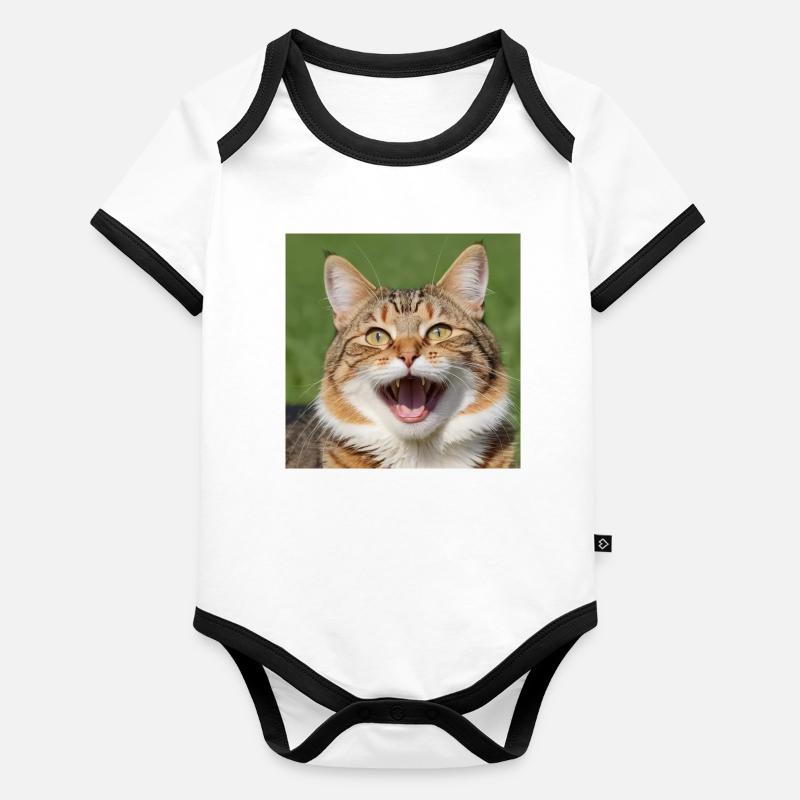 Katze Baby Bio-Kurzarm-Kontrastbody