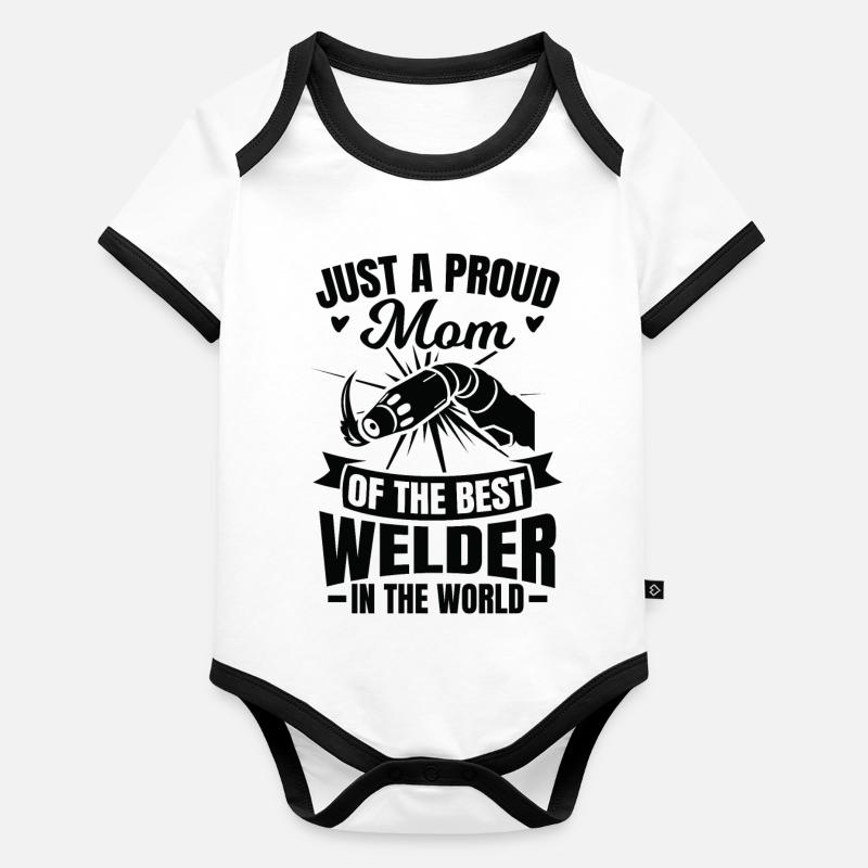 Maman soudeuse Body Bébé bio contrasté manches courtes