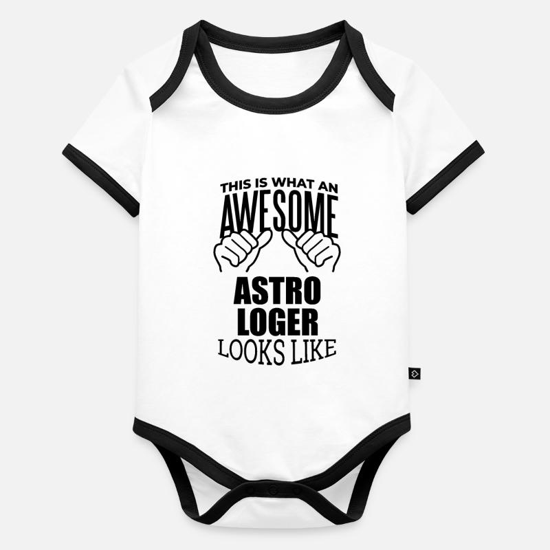 astrologie Body Bébé bio contrasté manches courtes
