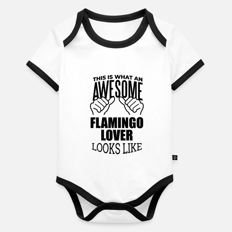 Flamingo Baby Bio-Kurzarm-Kontrastbody