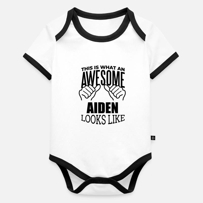 Aiden Body Bébé bio contrasté manches courtes
