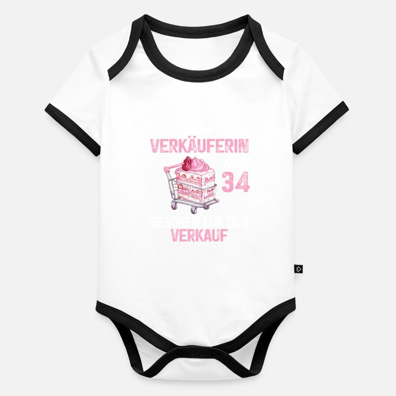 Verkäuferin 34 Geburtstag Verkauf Beruf 34 Jahre Baby Bio-Kurzarm-Kontrastbody