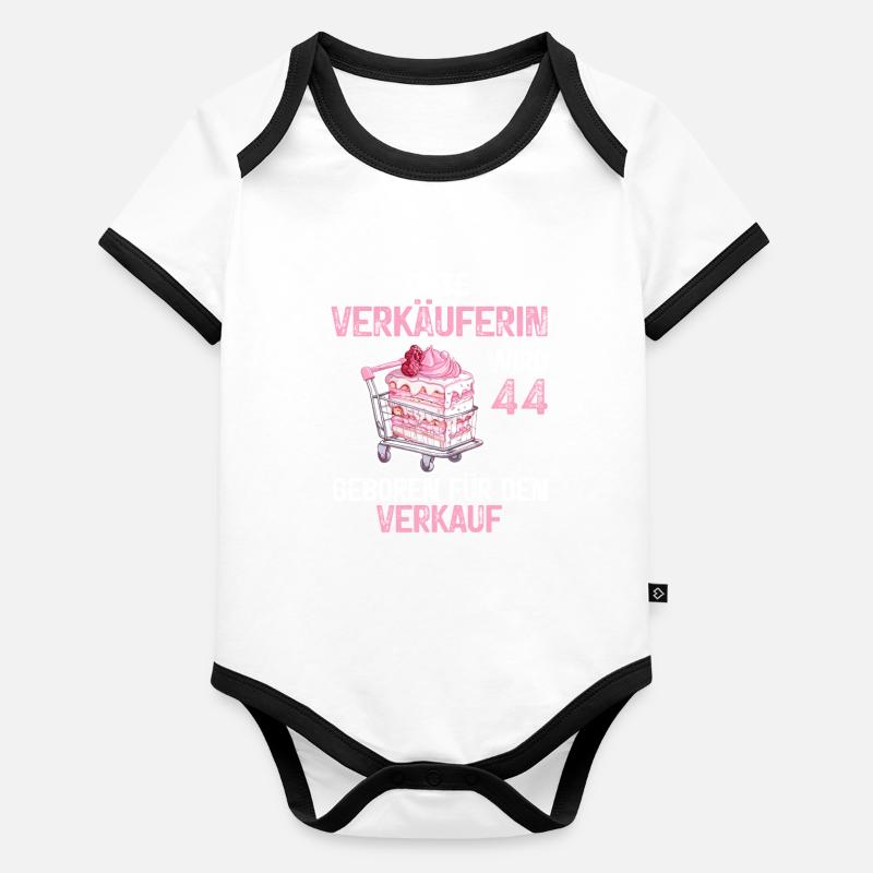 Verkäuferin 44 Geburtstag Verkaufen Beruf Spruch Baby Bio-Kurzarm-Kontrastbody