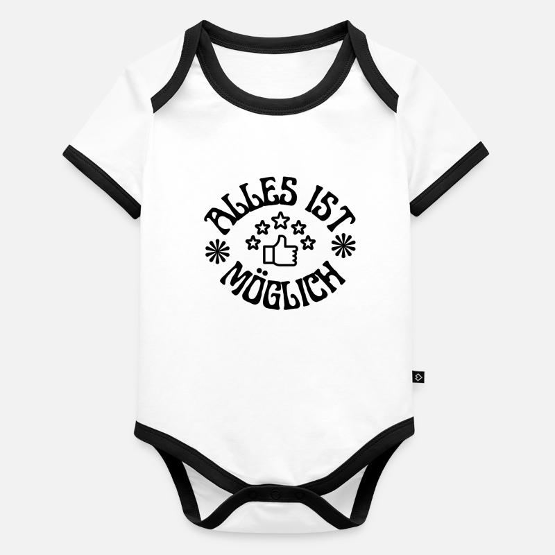 Alles ist möglich Motivationsspruch Baby Bio-Kurzarm-Kontrastbody